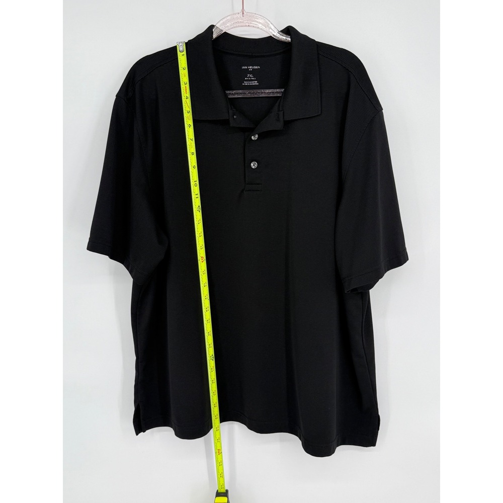 Van Heusen 2XL Black Polo Shirt Striped Short Sleeve Collared Menswear‎ Casual - Picture 2 of 10